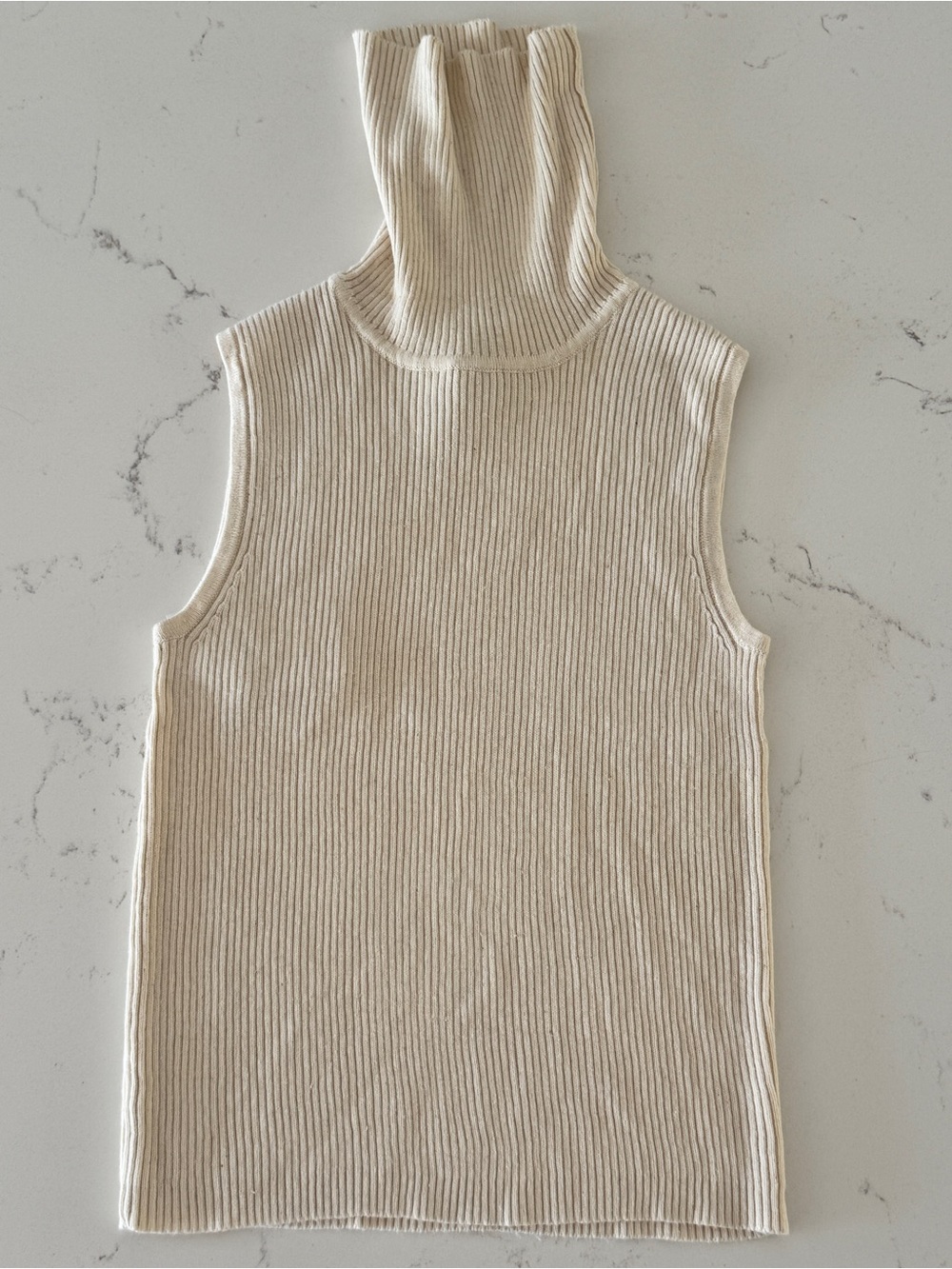NWT Bonnie and Bill by Holly Ivory Ribbed Turtleneck Sweater Vest Small